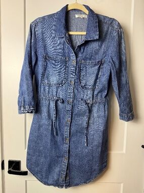 Love Fire chambray/denim shirt dress